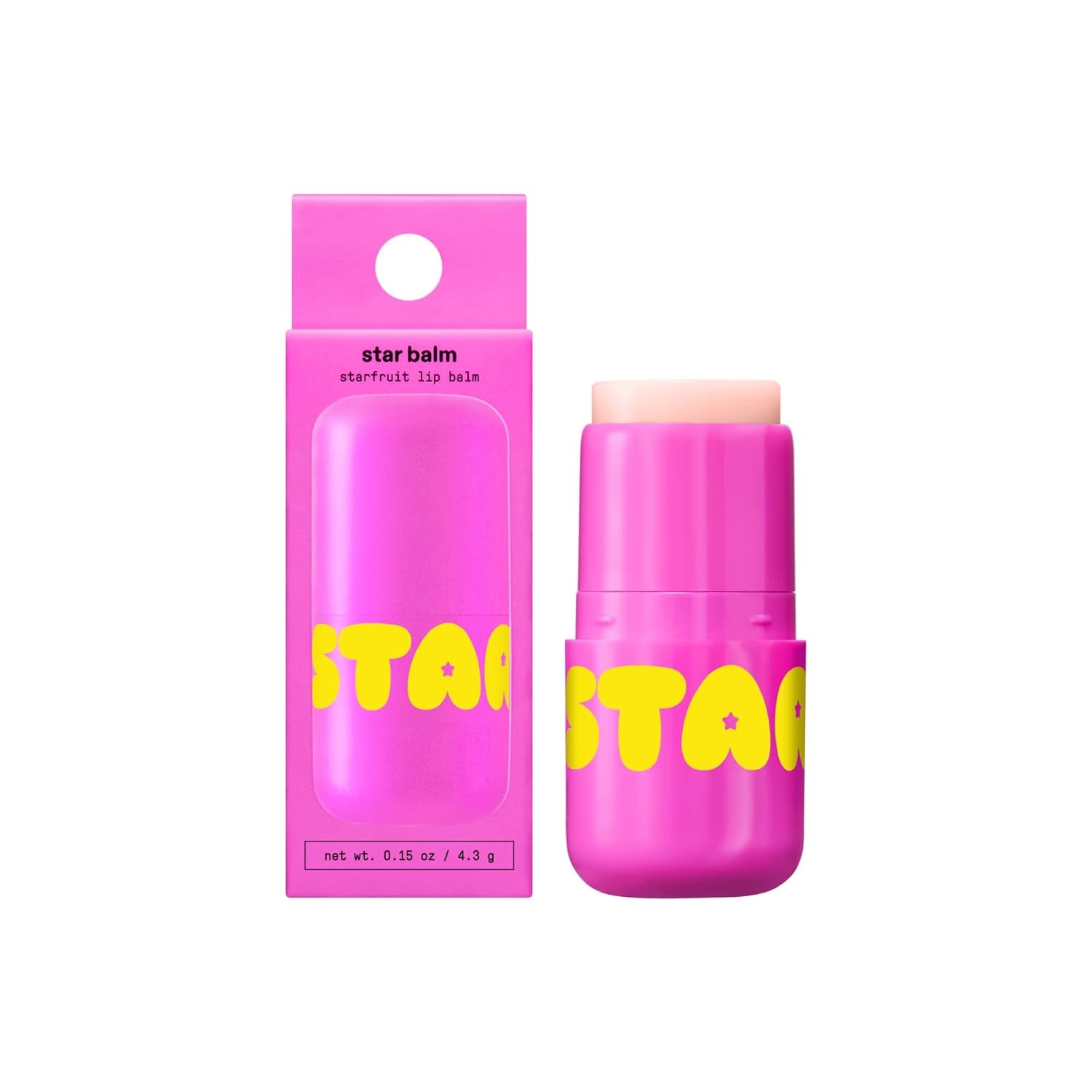 Starface Star Balm Starfruit, Hydrating Lip Moisturizer with Shea Butter, Cocoa Butter, and Coconut Oil, Juicy Starfruit Flavor, (0.15 Oz)