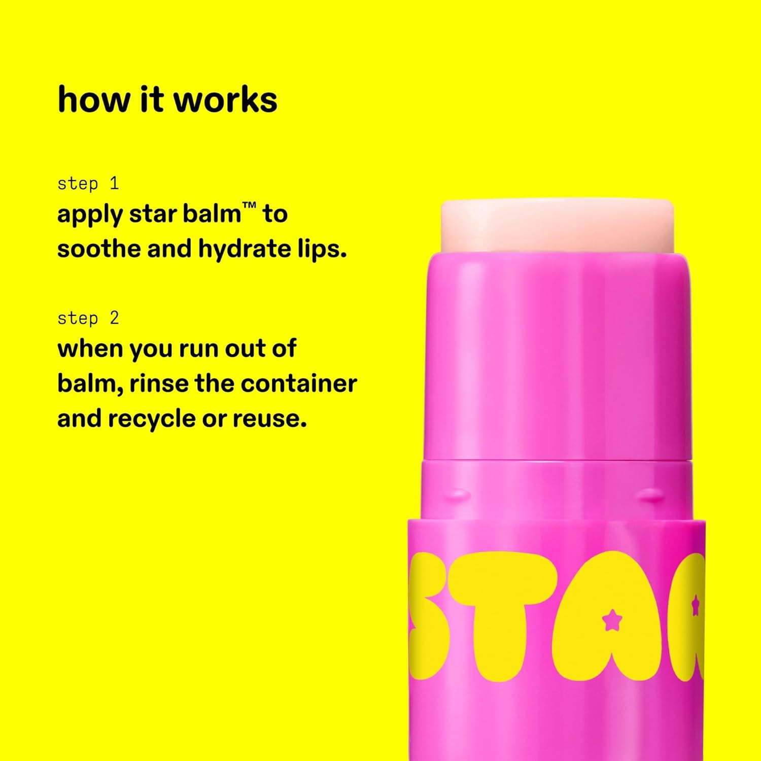 Starface Star Balm Starfruit, Hydrating Lip Moisturizer with Shea Butter, Cocoa Butter, and Coconut Oil, Juicy Starfruit Flavor, (0.15 Oz)