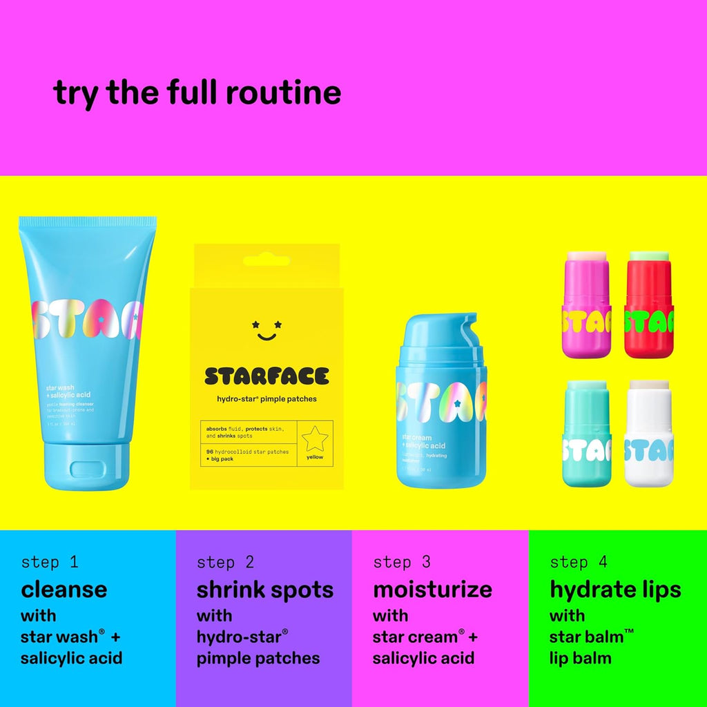 Starface Star Balm Starfruit, Hydrating Lip Moisturizer with Shea Butter, Cocoa Butter, and Coconut Oil, Juicy Starfruit Flavor, (0.15 Oz)